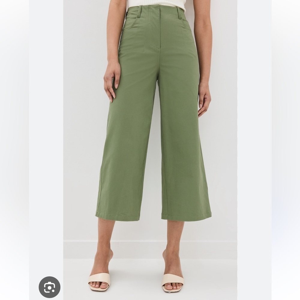 STAUD Luca Moss/Olive Wide Leg Pant | 12
